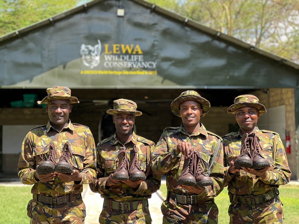 Lewa rangers holding their Jim Green AR8 boots