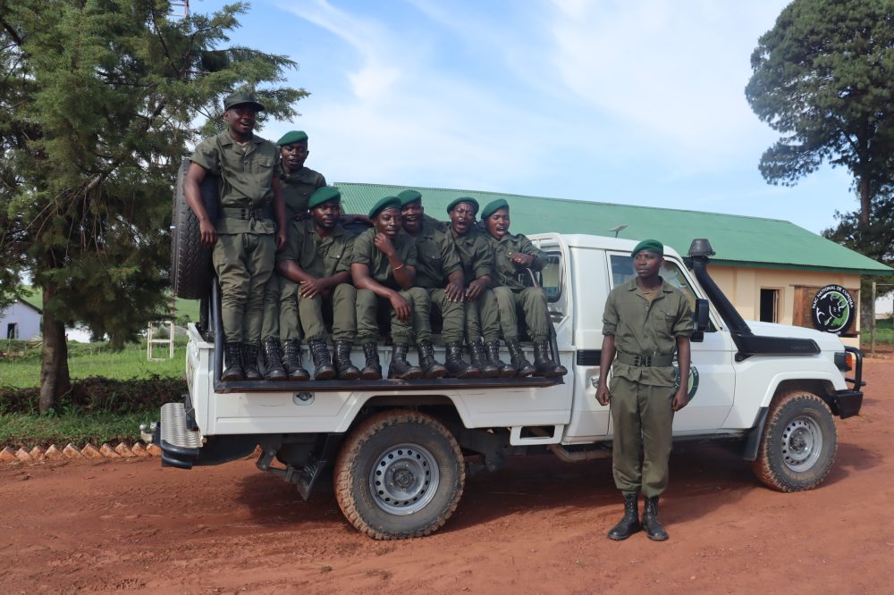 Rangers on patrol vehicle